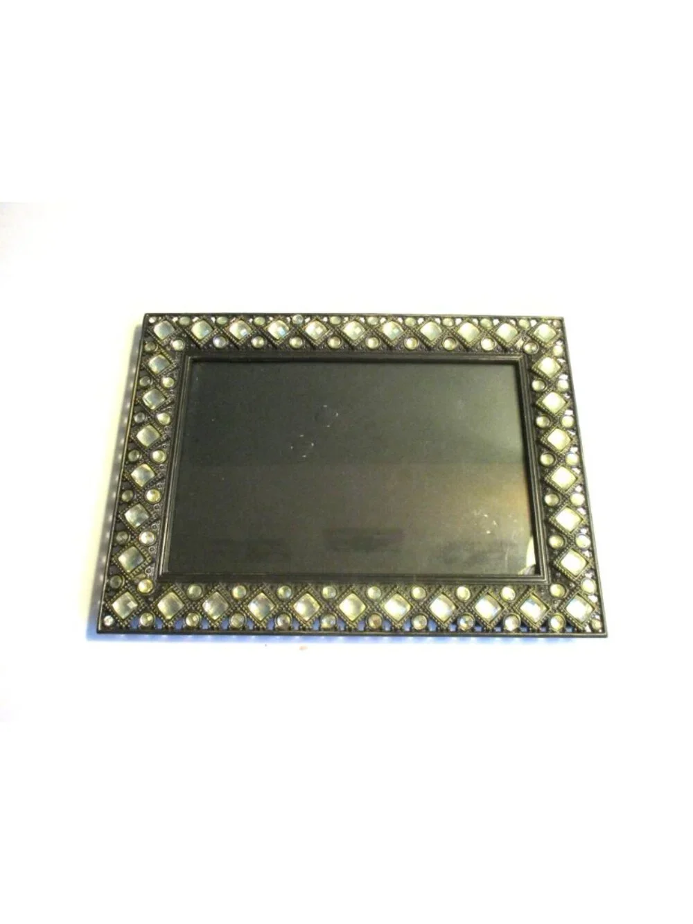 *Gemstone Accented Metal Tabletop Picture Frame